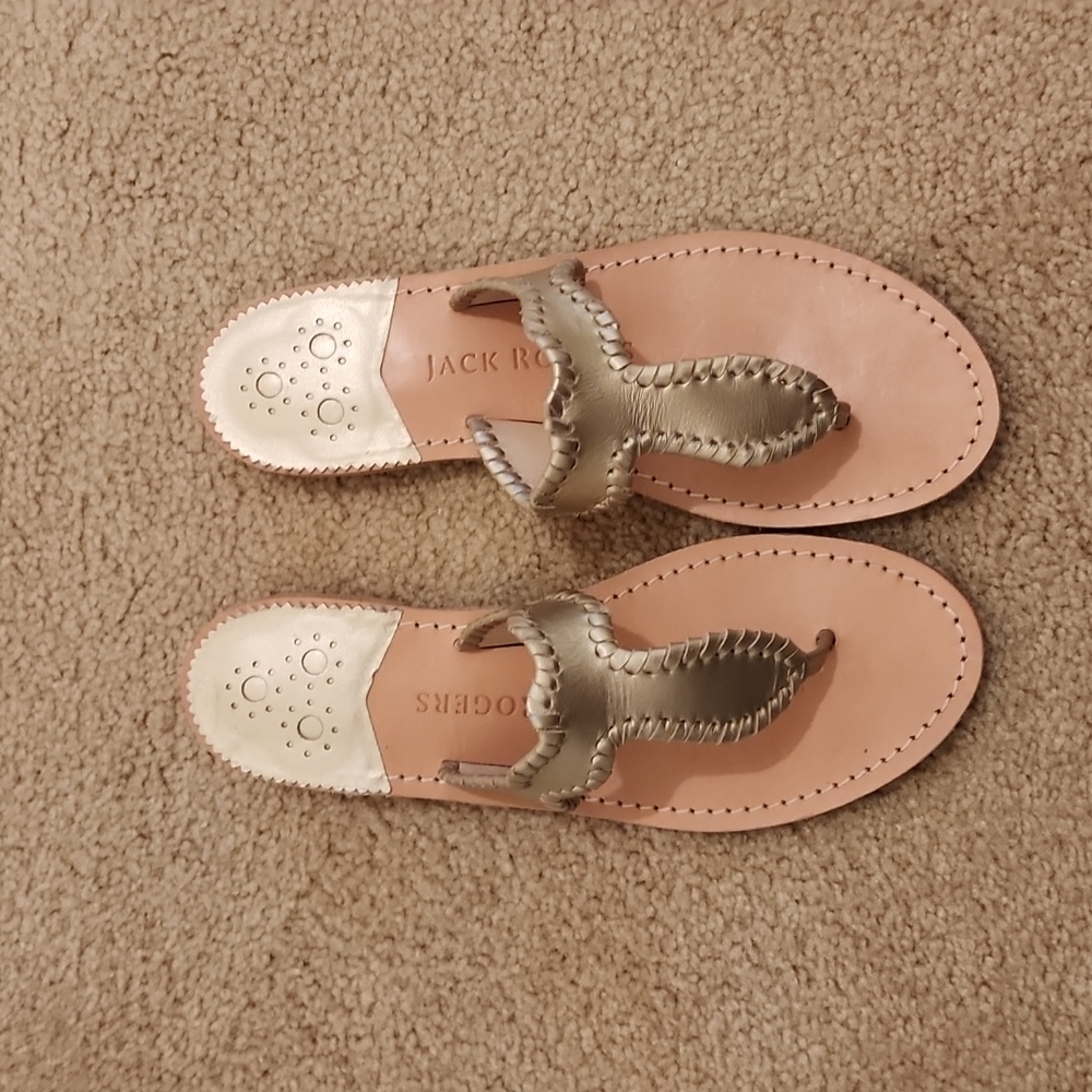 Jack Rogers Jackie Sandal Matte Gold size 8